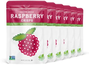 Nature’s Turn Freeze-Dried Fruit Snacks, Raspberry Crisps, Pack of 6 (1.2 oz Each) 1.2 Ounce (Pack of 6)