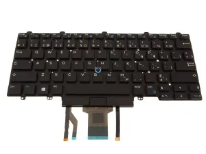 New French Canadian Dell OEM Latitude 5490 7490 5495 Laptop Backlit Keyboard Dual Point 20HG2