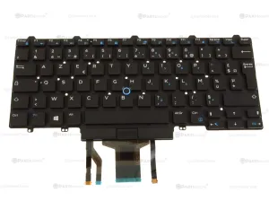 New French English Dell OEM Latitude 5490 7490 5495 Laptop Backlit Keyboard Dual Point C5YKV