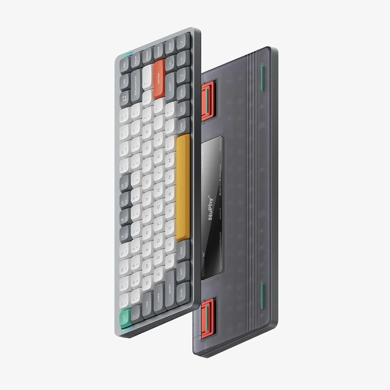 nuphy Air75 V2 Portable 75% Mechanical Keyboard,Wireless Keyboard,Supports Bluetooth/2.4G/USB-C RGB Gaming Keyboards,Compatible with Windows/Mac OS/Linux Systems Grey-Gateron Wisteria Switch