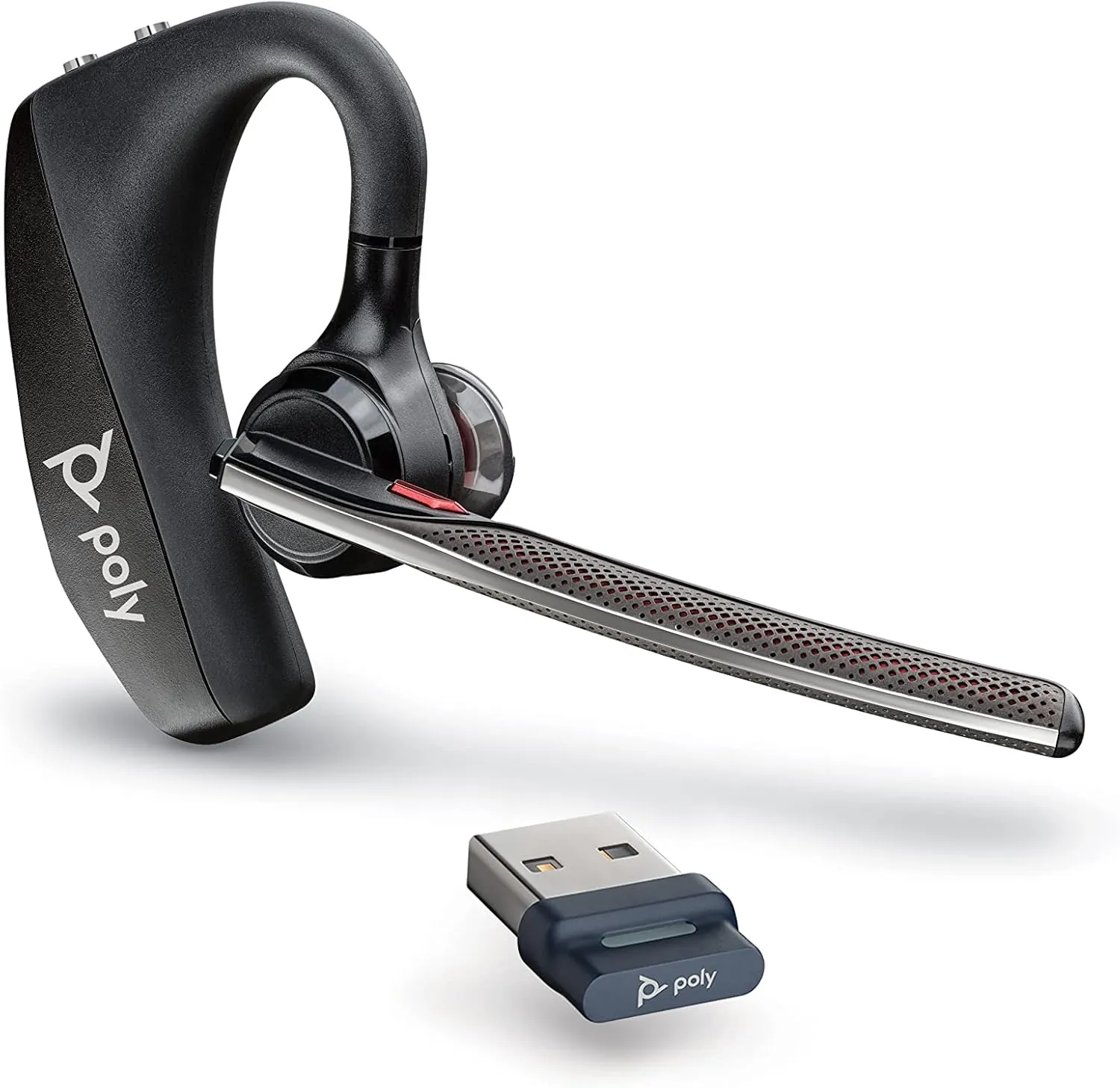 Poly Voyager 5200 UC Wireless Headset & Charging Case (Plantronics) - Single-Ear Headset w/Noise-Canceling Mic - Connect Mobile/Mac/PC via Bluetooth - Works w/Teams, Zoom - Amazon Exclusive
