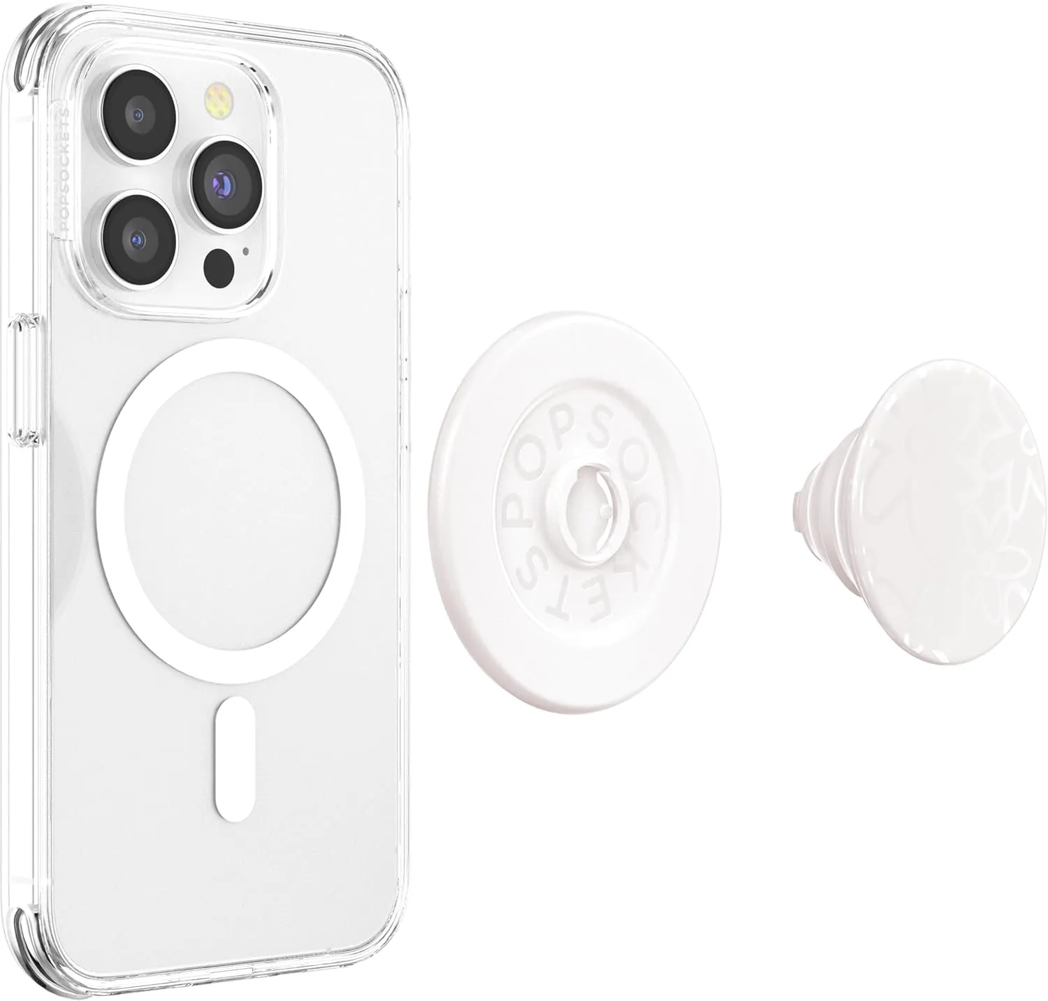 PopSockets Phone Grip Compatible with MagSafe, Adapter Ring for MagSafe Included, Phone Holder, Wireless Charging Compatible - Horchata