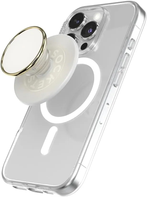 PopSockets Round Phone Grip Compatible with MagSafe, Adapter Ring Included, Phone Holder, Wireless Charging Compatible - Coco Creme