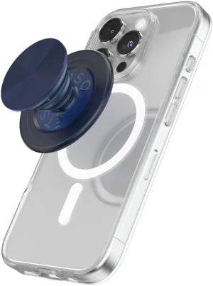 PopSockets Round Phone Grip Compatible with MagSafe, Adapter Ring Included, Phone Holder, Wireless Charging Compatible - French Navy