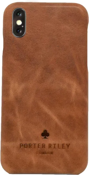 Porter Riley - Leather Case for iPhone X/iPhone Xs. Premium Genuine Leather Slimline Back Case (Tan)