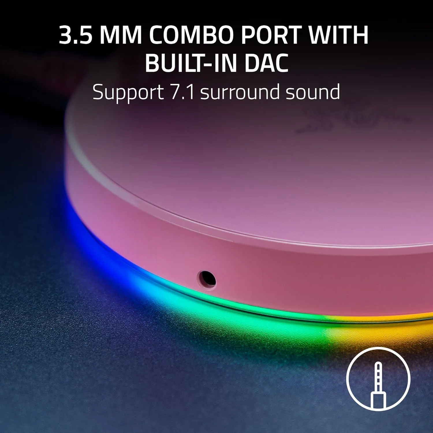 Razer Base Station V2 Chroma Headphone Headset Stand Holder: Chroma RGB Lighting - Taller Stand & Anti-Slip Ledge - USB Charging Ports - Anti-Slip Rubber Base - 3.5mm Port   Built-in DAC - Black