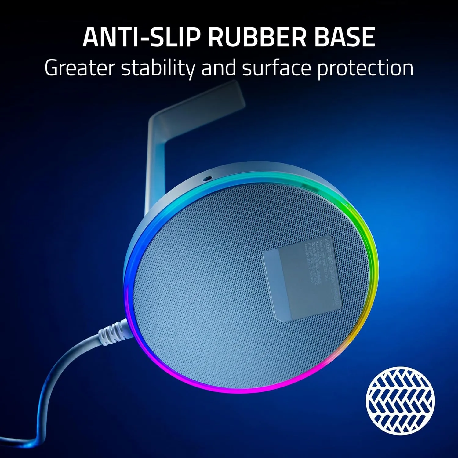 Razer Base Station V2 Chroma Headphone Headset Stand Holder: Chroma RGB Lighting - Taller Stand & Anti-Slip Ledge - USB Charging Ports - Anti-Slip Rubber Base - 3.5mm Port   Built-in DAC - Black