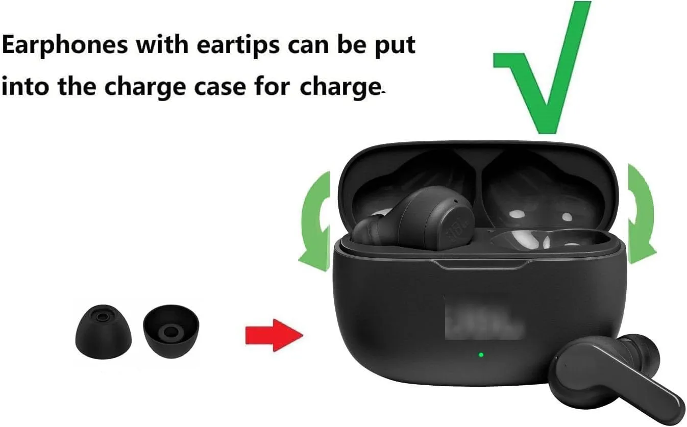 Replacement Ear Tips Eartips Ear Plug Ear Gels Compatible with JBL Vibe 200TWS Earbuds,JNSA Silicone Ear Tip Replacement for JBL Vibe 200TWS,S/M/L 6 Pairs,Black 532