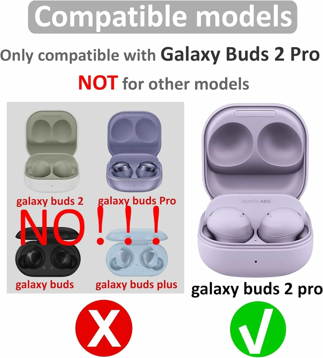 Replacement Earbud Ear Buds Tips Eartips Compatible with Samsung Galaxy Buds 2 Pro Earbuds, 3 Pairs S/M/L 3 Sizes Soft Silicone Earbuds Tips Ear Tip  Bora Purple 723