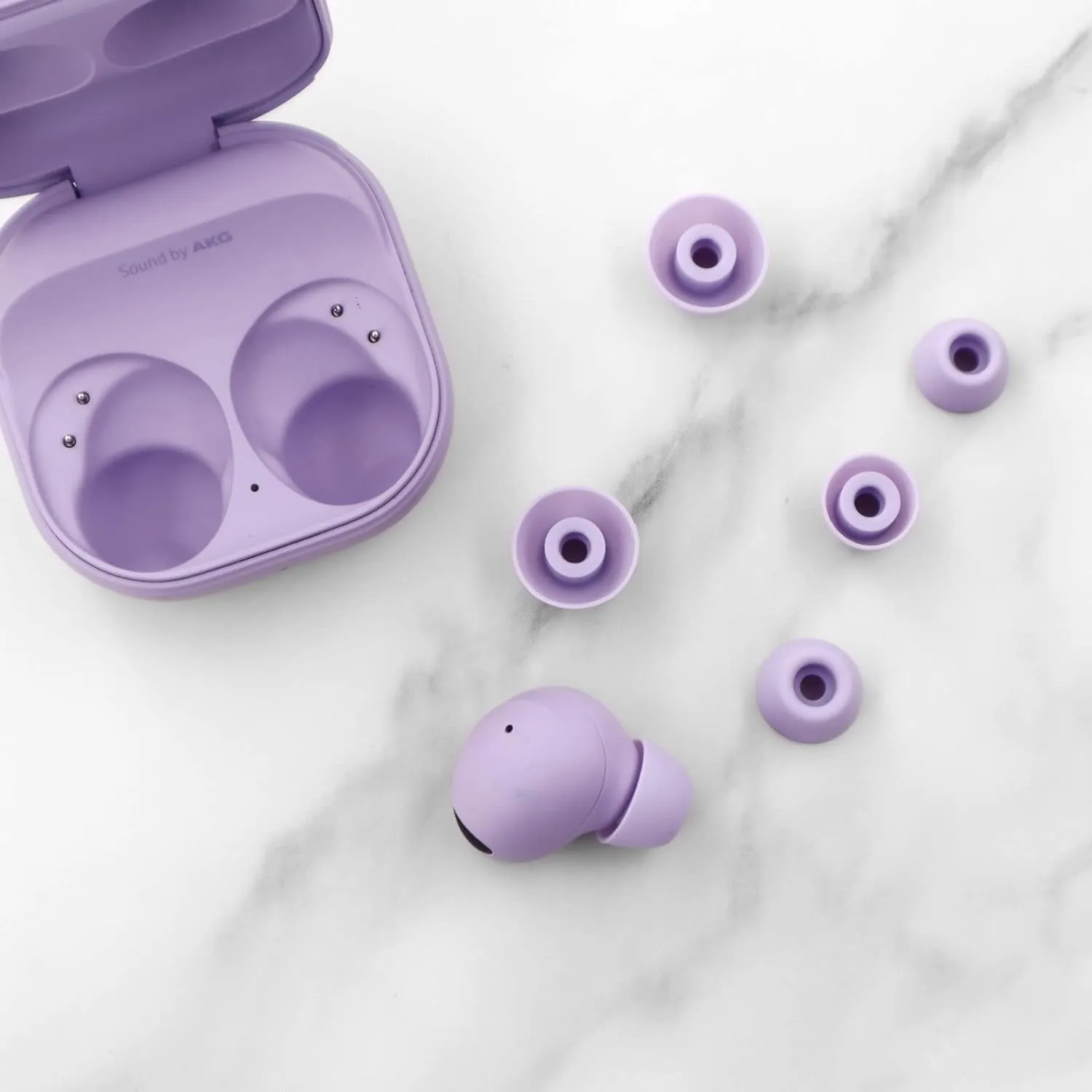 Replacement Earbud Ear Buds Tips Eartips Compatible with Samsung Galaxy Buds 2 Pro Earbuds, 3 Pairs S/M/L 3 Sizes Soft Silicone Earbuds Tips Ear Tip  Bora Purple 723