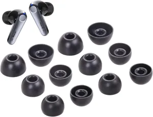 Replacement Earbuds Ear Tips Eartips Ear Cap Compatible with EarFun Air Pro 3 / Air Pro 2 / EarFun Air, S/M/L Silicone Earbuds Tip 6 Pairs,Black (713efb6p)