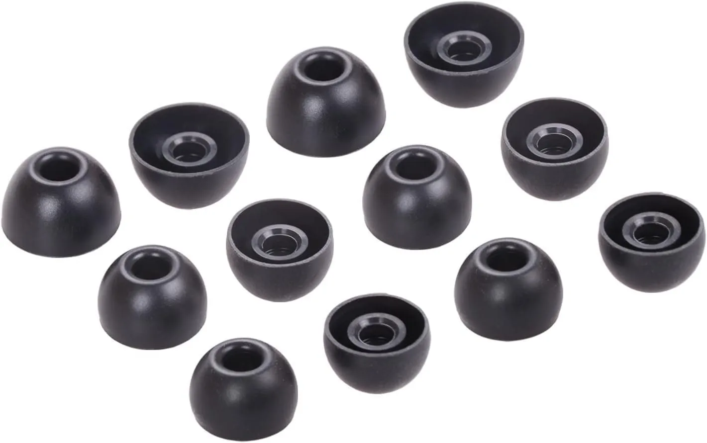 Replacement Earbuds Ear Tips Eartips Ear Cap Compatible with EarFun Air Pro 3 / Air Pro 2 / EarFun Air, S/M/L Silicone Earbuds Tip 6 Pairs,Black (713efb6p)
