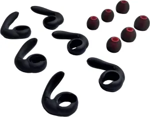 Replacement Earbuds Tips Budlock Earphone Soft Silicone Sport Grips Fins Wings Earhook Tips For in-Ear and Ear Canal Earbuds (3Black-LMS)