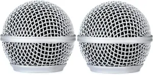 Replacement RK143G SM58 Replacement Grille for Shure SM58 Dynamic Vocal Microphone with Inner Windscreen, Silver Color, 2 Pack