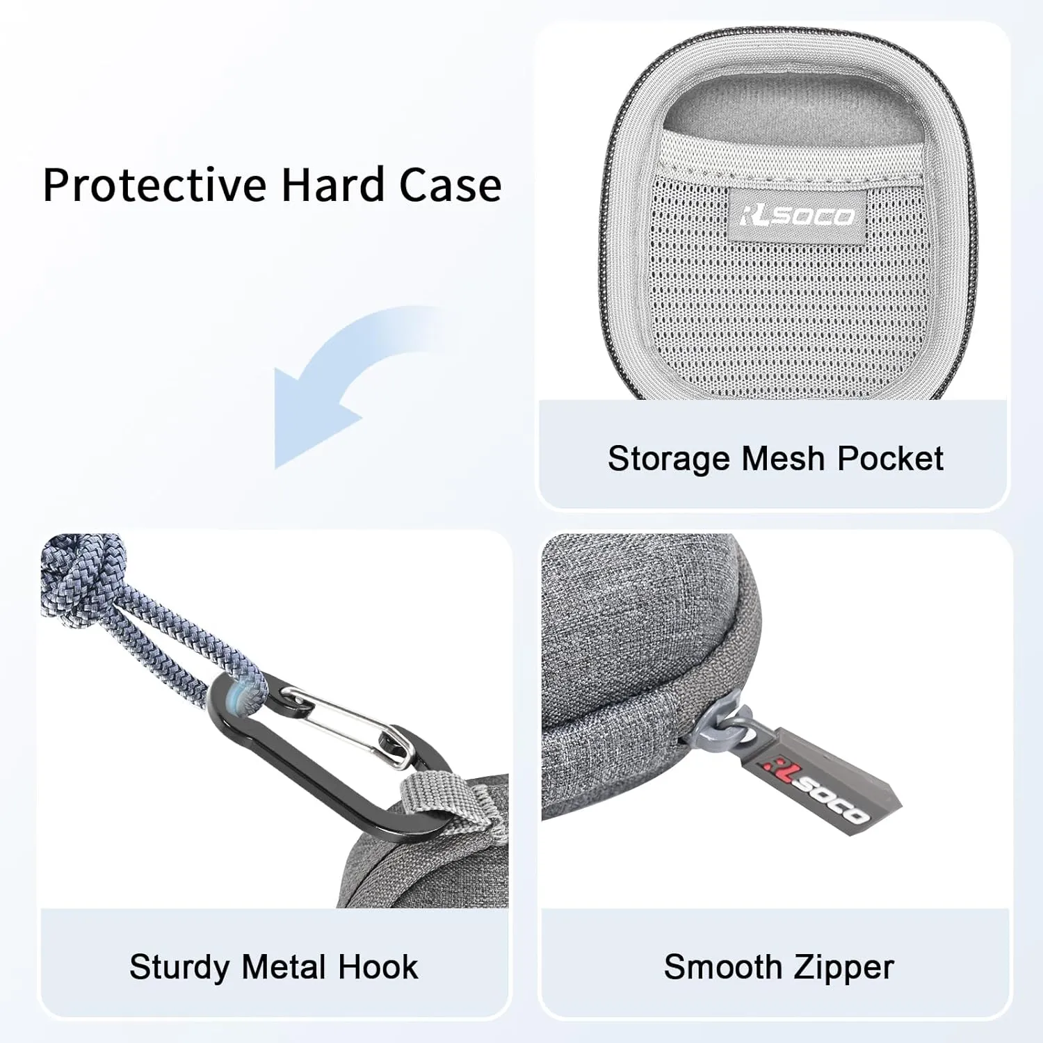 RLSOCO Hard Case for Bose QuietComfort Ultra/QuietComfort Earbuds II/Earbuds 2 Wireless Noise Cancelling Earbuds (Grey)