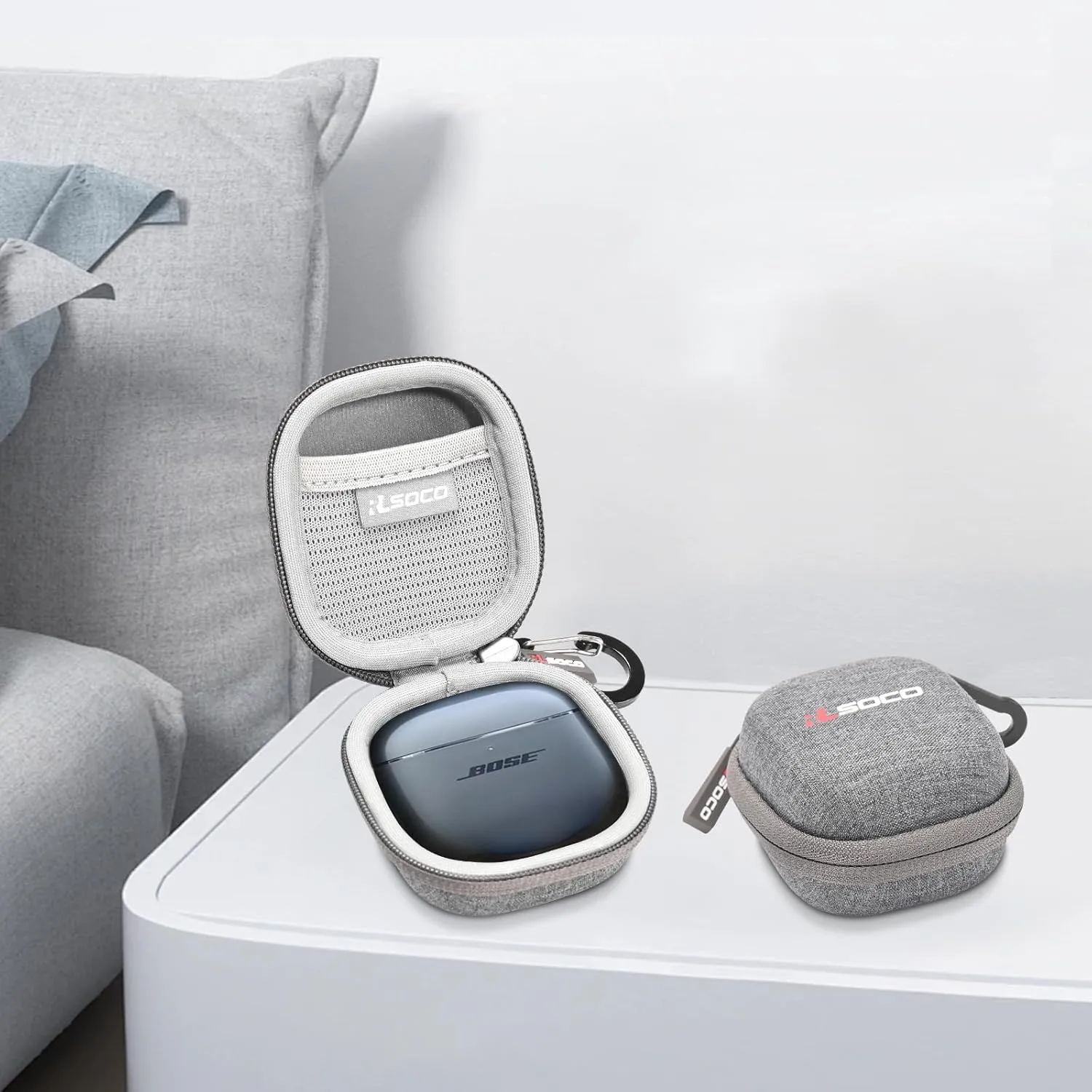 RLSOCO Hard Case for Bose QuietComfort Ultra/QuietComfort Earbuds II/Earbuds 2 Wireless Noise Cancelling Earbuds (Grey)