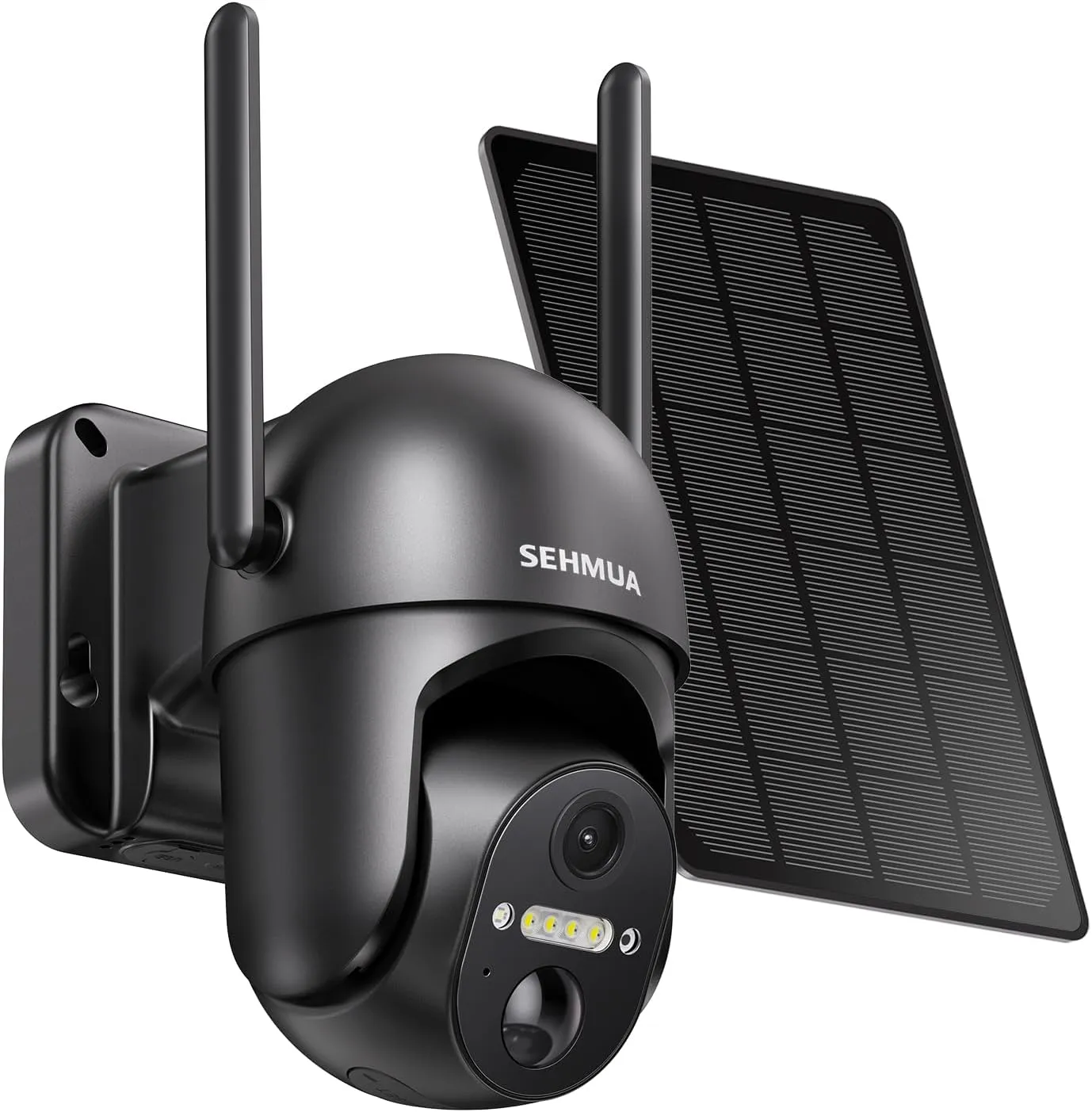 SEHMUA Solar Security Cameras Wireless Outdoor, 2K 360 View Battery Powered Outdoor Camera, WiFi Home Security with Spotlight Color Night Vision, PIR Sensor