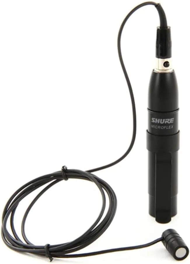 Shure Microflex MX184 Cardioid Lavalier Microphone - Condenser Mic with TQG / TA4F Connector Wireless Bodypack Transmitters