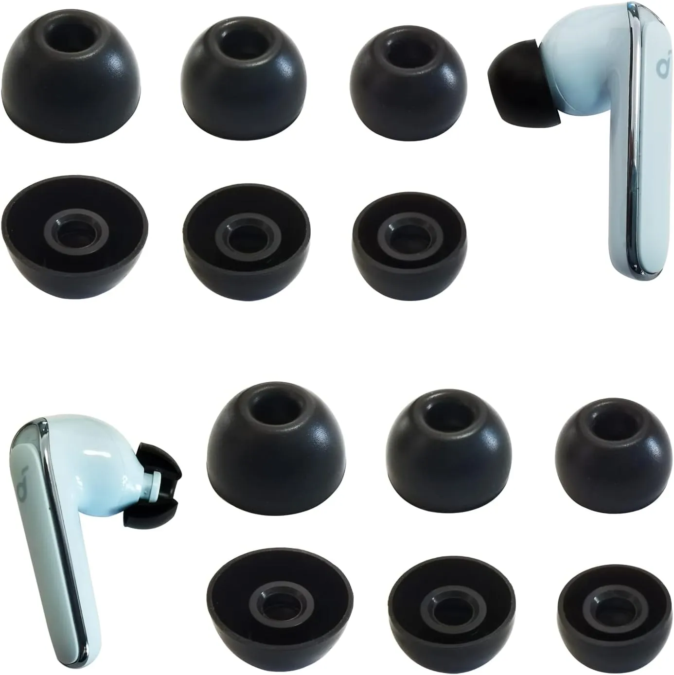 Silicone Ear Tips for Anker Soundcore Life P3 Tips Replacement Earbuds Tips for Soundcore Life P3/P2 Earbuds 6 Pairs LMS Black