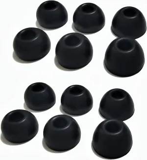 Silicone Ear Tips for Beats Fit Pro/Beats Studio Buds Tips Replacement Ear Tips for Beats Earbuds 6 Pairs LMS (Black)