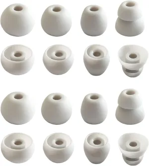 Silicone Replacement Ear Tips for Beats Flex - Double Flange Ear Tips, 8 Pairs - Gray, White