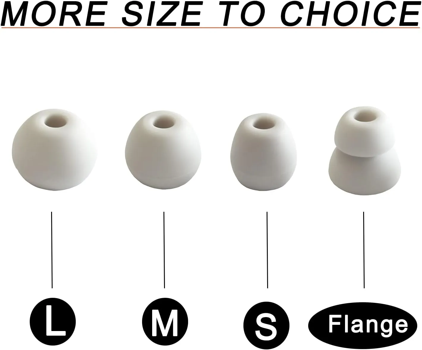 Silicone Replacement Ear Tips for Beats Flex - Double Flange Ear Tips, 8 Pairs - Gray, White