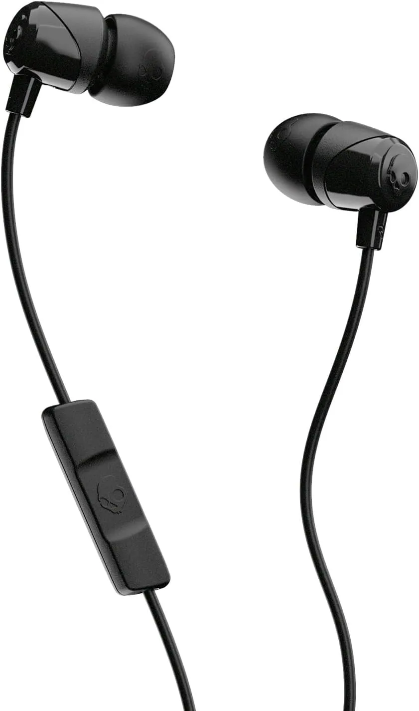 Skullcandy Jib Wired Earbuds with 3.5mm Plug, Noise Isolating Fit, Built-In Microphone Call and Track Control, Convenient for Travel (6 Pack) - Black