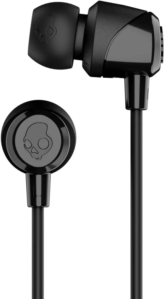 Skullcandy Jib Wired Earbuds with 3.5mm Plug, Noise Isolating Fit, Built-In Microphone Call and Track Control, Convenient for Travel (6 Pack) - Black