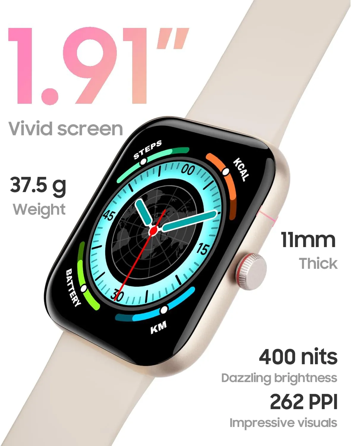 Smart Watch for Women, Alexa Built-in, Answer/Make Calls, 1.91" HD Screen Fitness Watch, IP68 Waterproof, 100 Sports, Heart Rate Monitor, Sleep Tracker, Smartwatch Compatible Android iOS, Beige