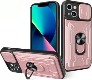 Smartphone Flip Cases Case for iPhone 13 6.1inch Case with Camera Lens Cover,Detachable card holder Multi-function Case2 in 1 Military Shockproof Wallet Case for iPhone 13 6.1inch Flip Cases