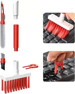 Soft Brush Keyboard Cleaner, Computer Cleaning Tool Kit, 7 in 1 Multipurpose Corner Slit Duster Keycap Puller and Soft Microfiber Brush for Bluetooth Headset Lego Airpods Laptop Camera Lens