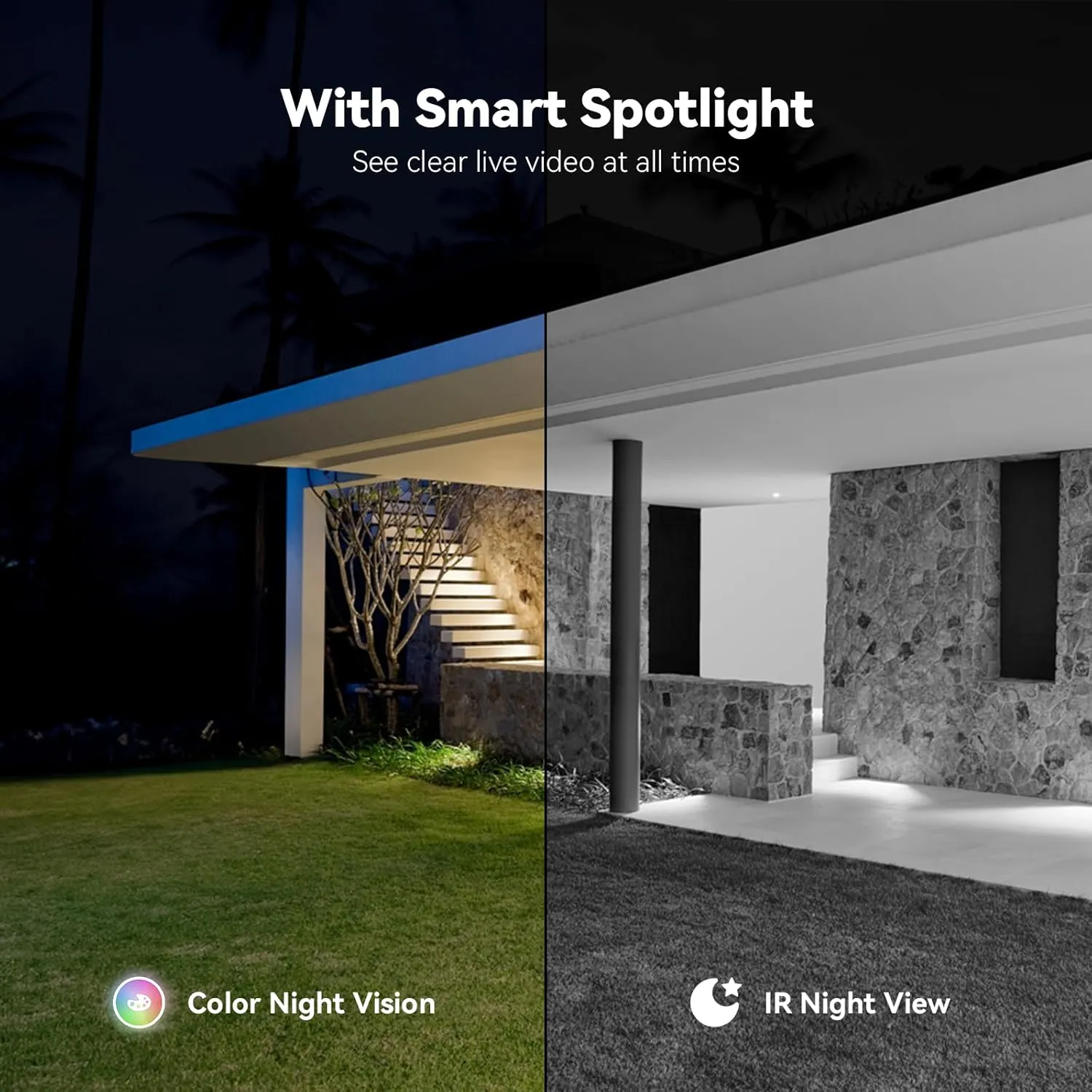 Solar Camera Outdoor Wireless, 2K Color Night Vision, Security Cameras Wireless Outdoor with 360View, 4X Zoom, Battery Powered, 2.4GHz WiFi Solar Camera, PIR Alarm, IP65 Weatherproof