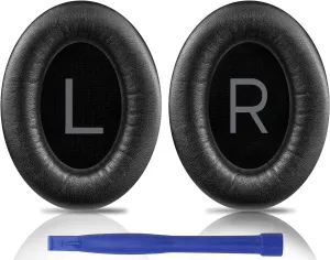 SOULWIT Lambskin Earpads Replacement for Bose QuietComfort 45 (QC45)/QuietComfort SE (QC SE)/Quiet Comfort Wireless Over-Ear Headphones, Ear Pads Cushions with High Density Foam - Brilliant Black