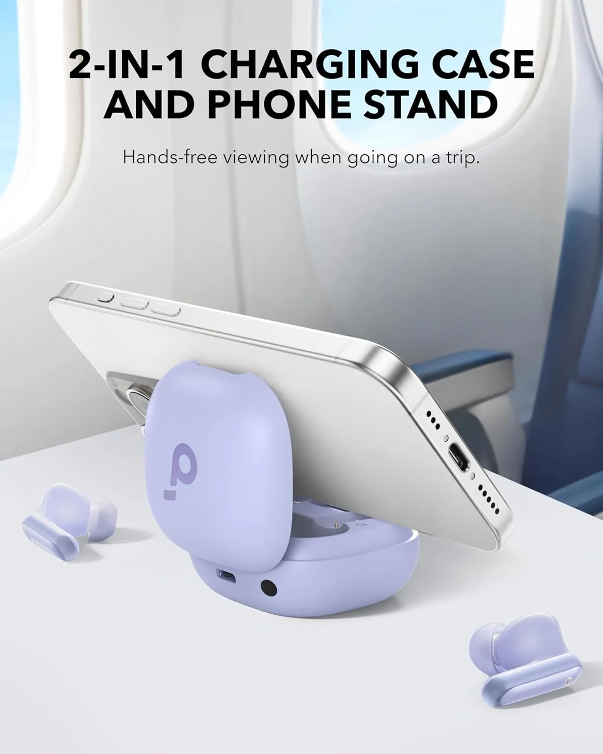 Soundcore P40i by Anker, Noise Cancelling Wireless Earbuds, Adaptive Noise Cancelling to Environments, Heavy Bass, 60H Playtime, 2-in-1 Case and Phone Stand, IPX5, Wireless Charging, Bluetooth 5.3