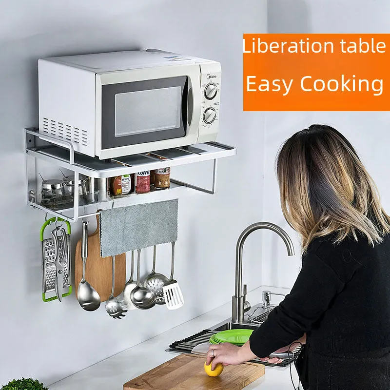 Space-Saving Wall-Mounted Microwaves Rack