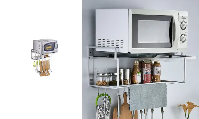 Space-Saving Wall-Mounted Microwaves Rack