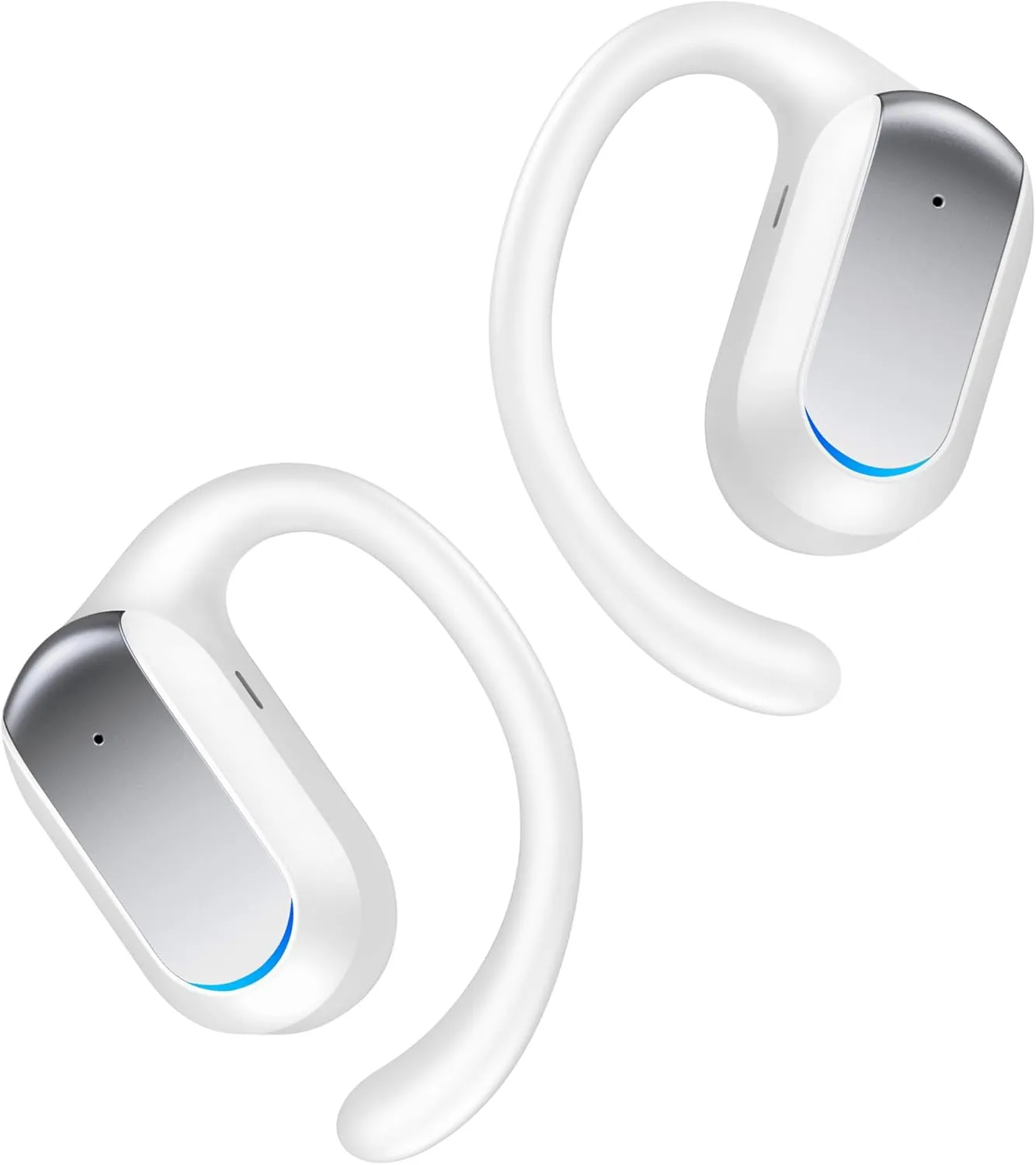 TAGRY Open Ear Headphones 48Hrs Playtime Bluetooth 5.4 Earbuds,Open Ear Buds with Secure Fit,IPX7 Waterproof Sport Open Ear Earbud with Earhook, Wireless Earphones for Gym Running Fitness White