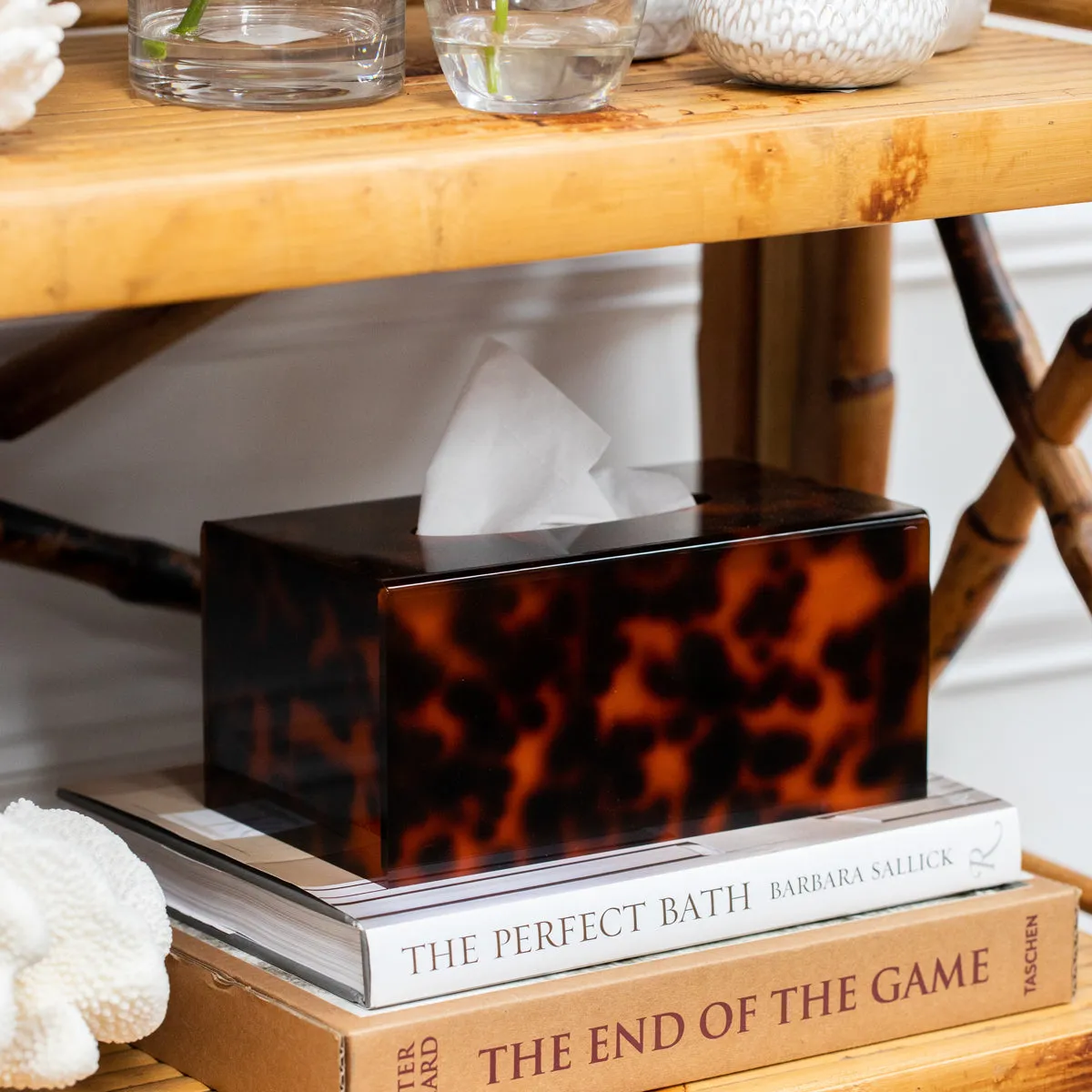 Tortoise Shell Tissue Box Rectangular