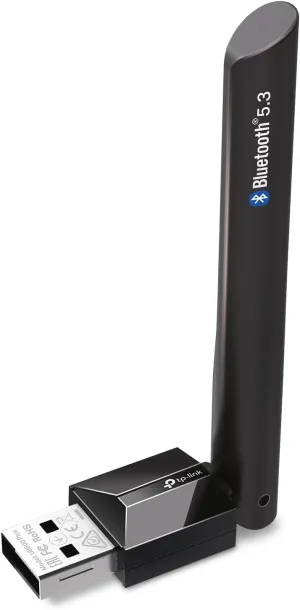 TP-Link USB Bluetooth Adapter for PC, Bluetooth 5.3 Long Range Receiver, Plug and Play, Adjustable Antenna, Supports Windows 11/10/8.1/7 for Desktop, Laptop, PS5/PS4/Xbox Controller (UB500 Plus)