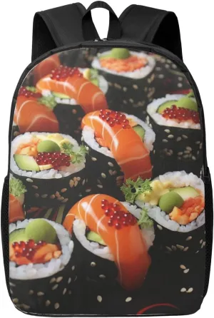 Travel Backpack Lightweight Carry On Shoulder Backpacks Waterproof Casual Daypacks Japanese Sushi Shrimp Laptop Bag For Women Men