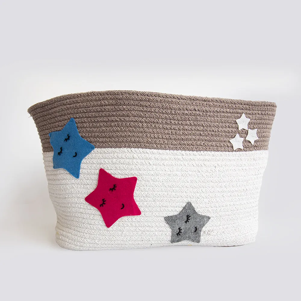 Twinkly Stars- Cotton Rope Basket- Individual/ Set Of 2