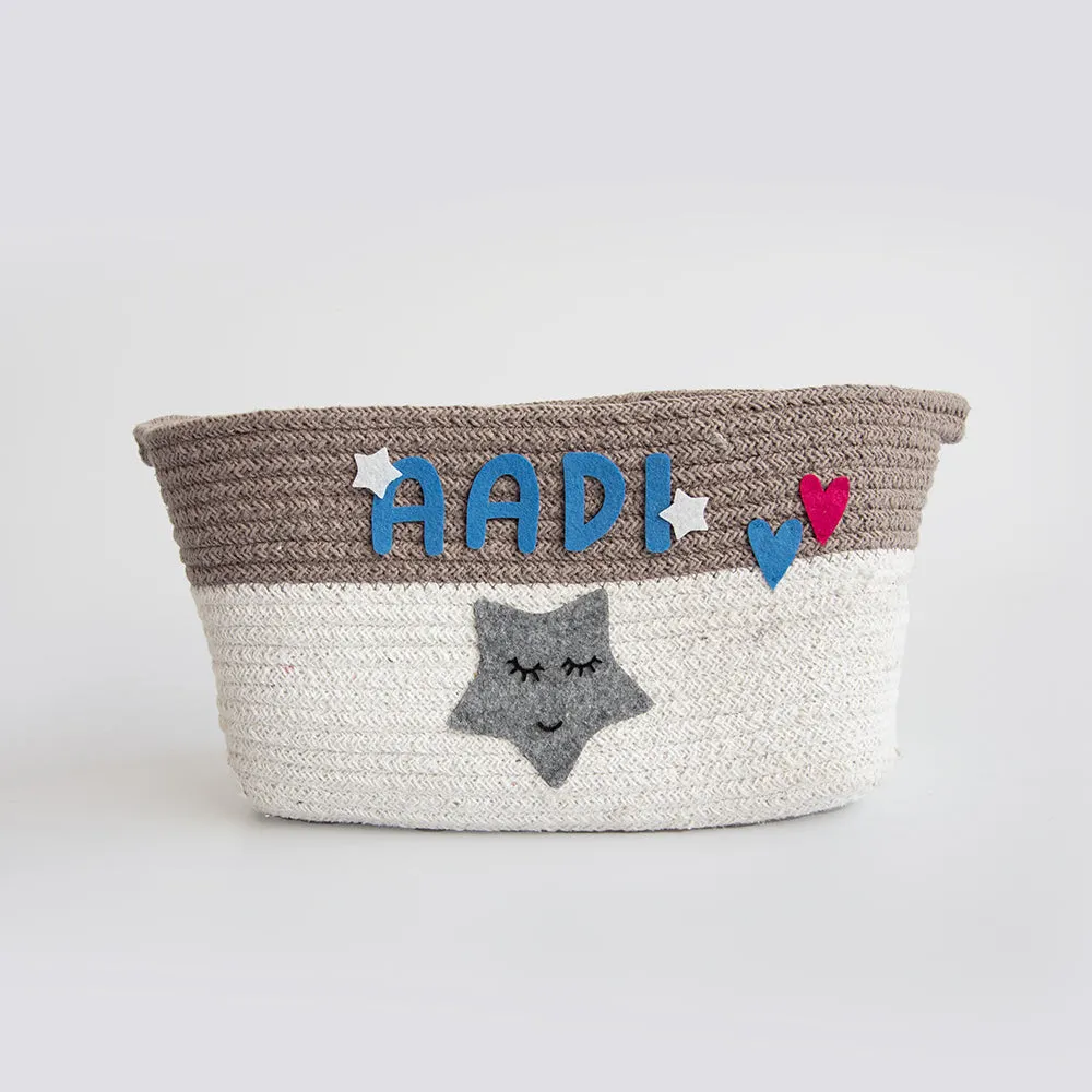 Twinkly Stars- Cotton Rope Basket- Individual/ Set Of 2