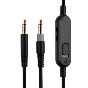 UNCLE LIGHT HyperX Cloud Mix Replacement Cable, Compatible with HyperX Cloud Mix Gaming Headsets, 3.5mm Headsets Aux Cord, Inline Mute, Volume Control, 6.6 Ft (2 Meters), Black