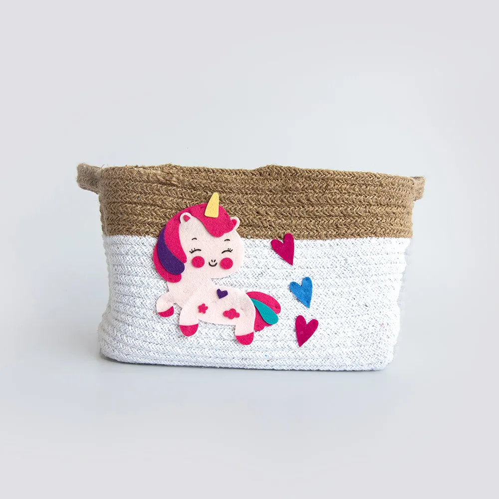 Unicorn Dreams- Cotton Rope Basket- Individual/ Set Of 2