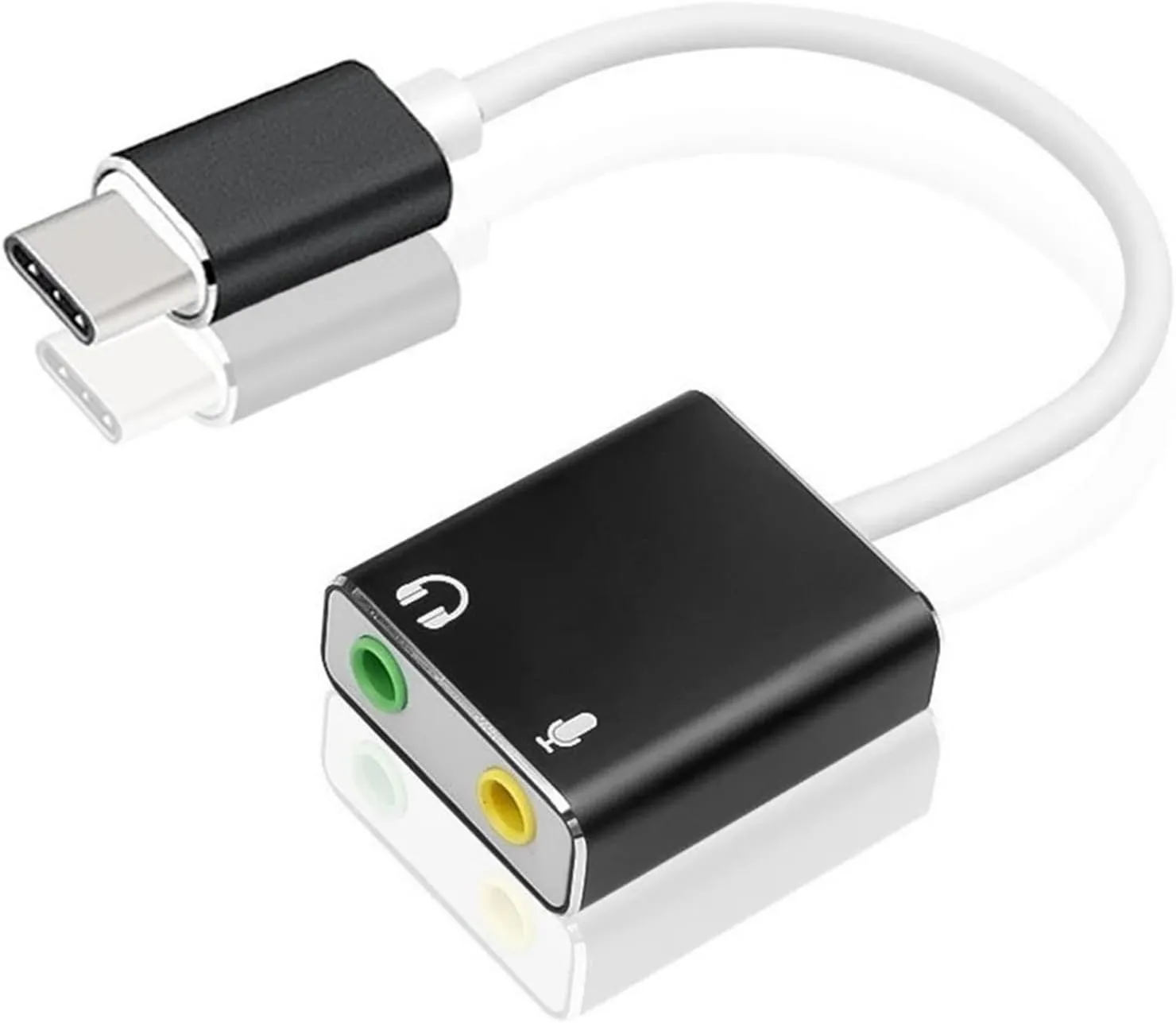 USB Sound Adapter, External Sound Card for PC and LaptopUSB Microphones Adapter to 3.5mm(1/8inch) for Headphone Speaker