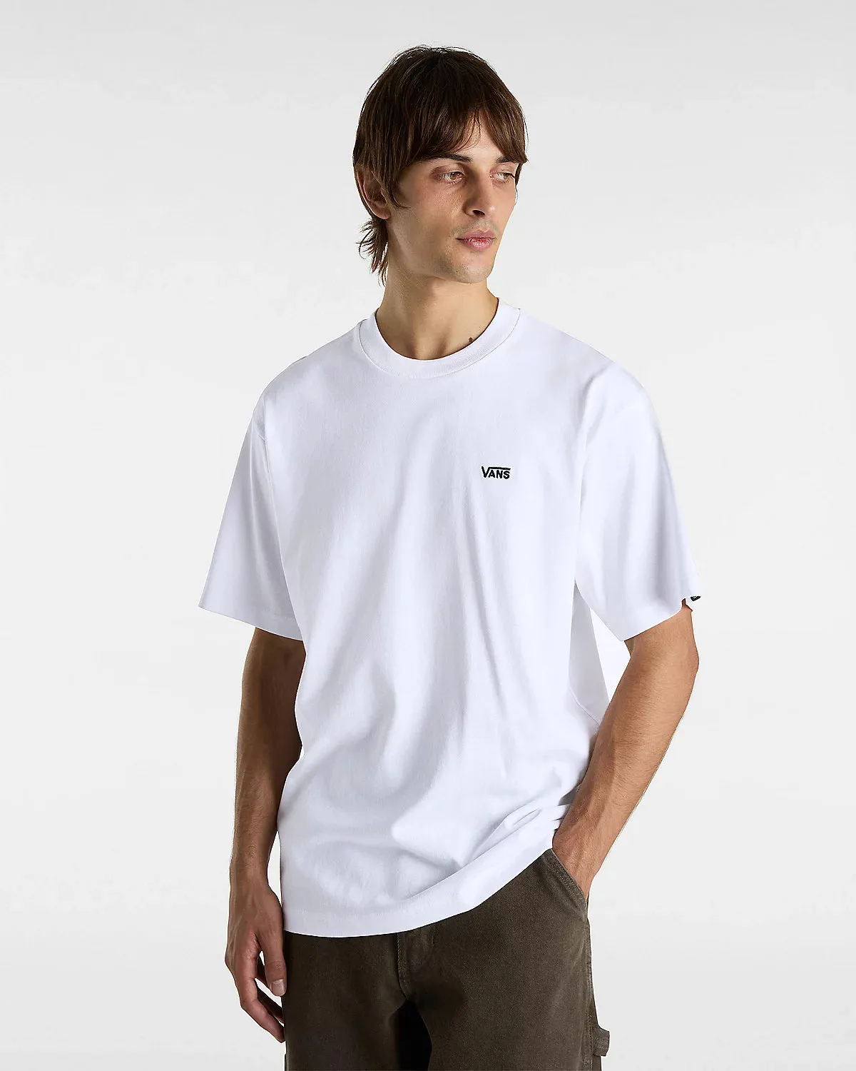 Vans Unisex Left Chest Embroidered Logo T-Shirt White VN000P1PWHT