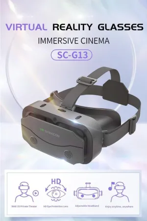 VR Headset for Samsung and Android Phones with Handle - Anti-Blue Eyes Protected HD Lenses, VR Goggles for All Smartphone /5-7.3in(Black)