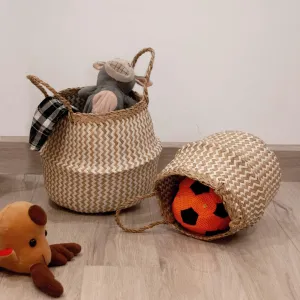 Wicker Belly Basket (White)