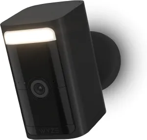 WYZE 2K HDR Rechargeable Battery Outdoor/Indoor Security Camera, Color Night Vision, Integrated Spotlight & Siren, Wire Free, 2-Way Audio - Black, 1-Pack