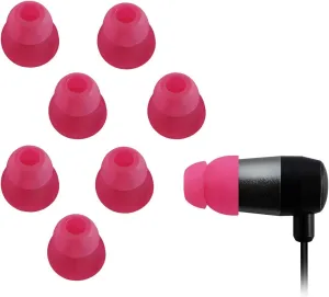 Xcessor Dual Flange Conical Replacement Silicone Earbuds 4 Pairs (Set of 8 Pieces). Compatible with Most in Ear Headphone Brands. Size: Medium. Color Hot Pink